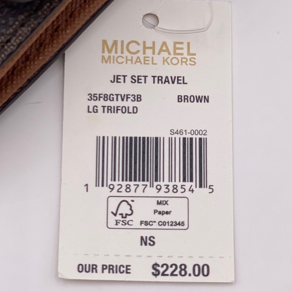 Michael Kors Trifold Wallet Signature Brown - Picture 6 of 12